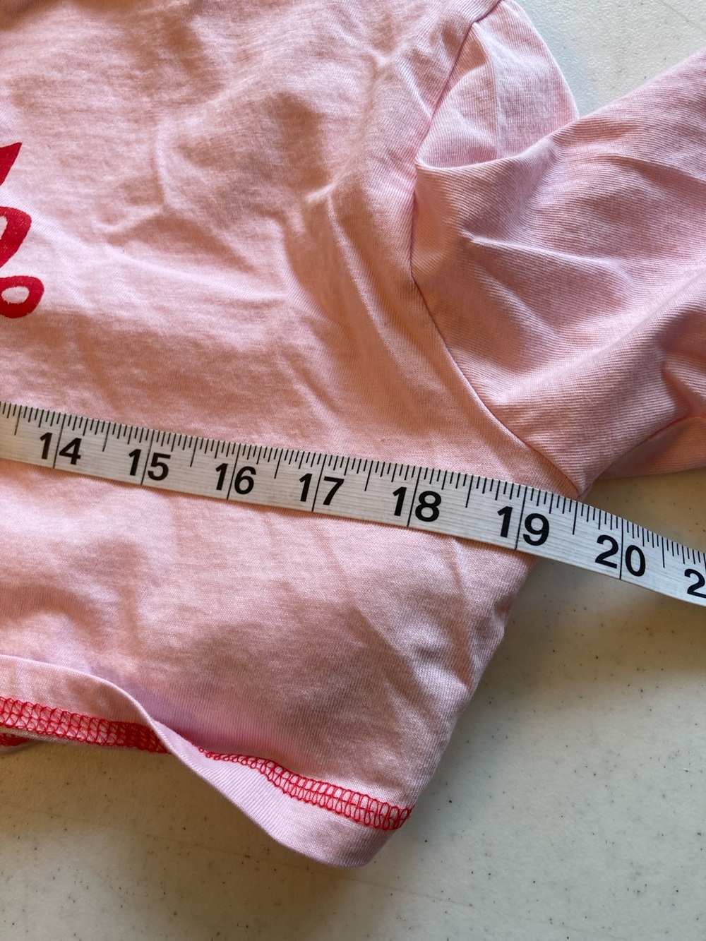 Von Dutch Pink Cropped Henley with Red Trim - Picture 5 of 6